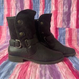 Baretraps Leather Black Women's Combat Style Boots Size 10
